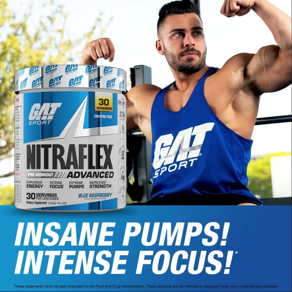 GAT SPORT, Nitraflex Advanced Pre-Workout Powder, Increases Blood Flow, Boosts Strength GAT SPORT uk supplements