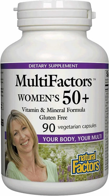 MultiFactors by Natural Factors, Women's 50+ Multivitamin & Mineral Formula, Dietary Supplement for Nutritional Support, 90 capsules (30 servings) Natural Factors uk supplements