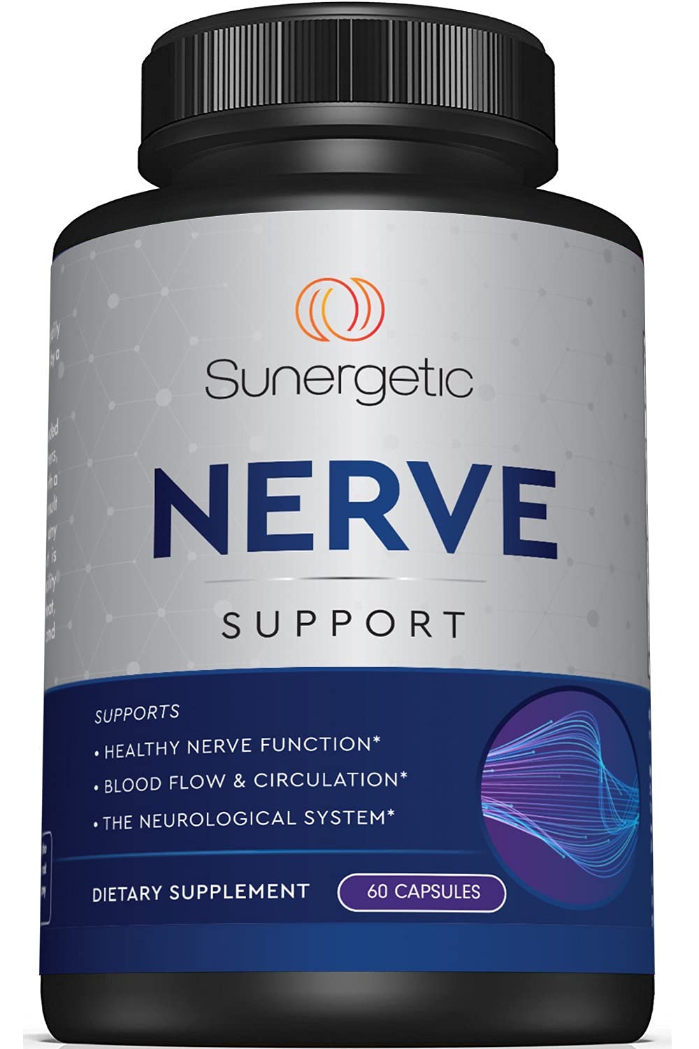 Premium Nerve Support Supplement – with Alpha Lipoic Acid (ALA) 600 mg, Acetyl-L-Carnitine (ALC) & Benfotiamine - Nerve Support Formula for Healthy Circulation, Feet, Hands & Toes - 60 Capsules Sunergetic uk supplements