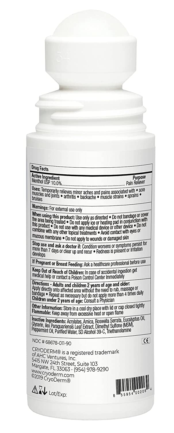 Cryoderm D-Roll-On-3oz-2 Cold Roll-On 3 oz. (Pack of 2) CryoDerm uk supplements