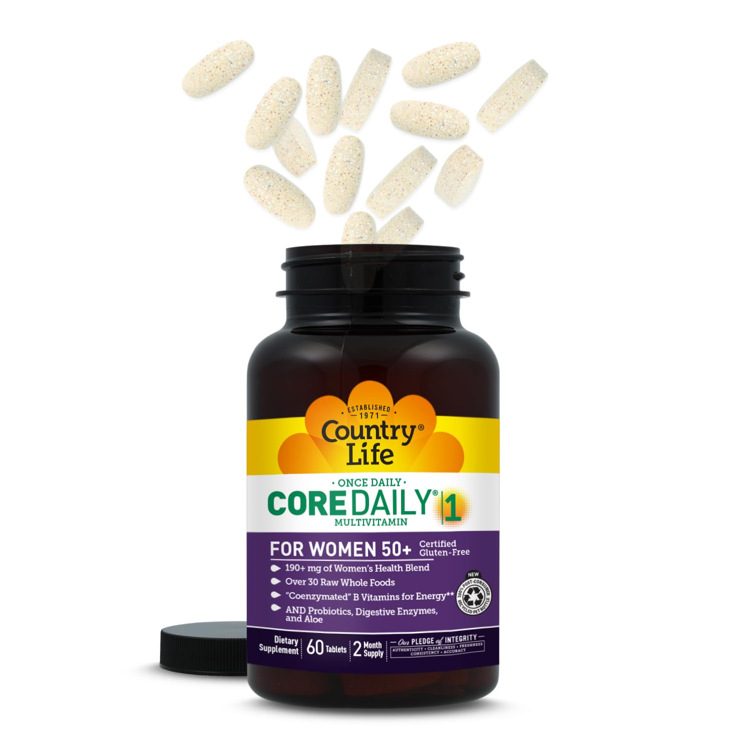 Country Life CORE Daily-1 for Women 50+ Multivitamin - Formulated for Women Over 50, Complete Daily Nutrition with Women's Health Blend, Coenzymated B Vitamins, Probiotics, and Digestive Enzymes Country Life uk supplements
