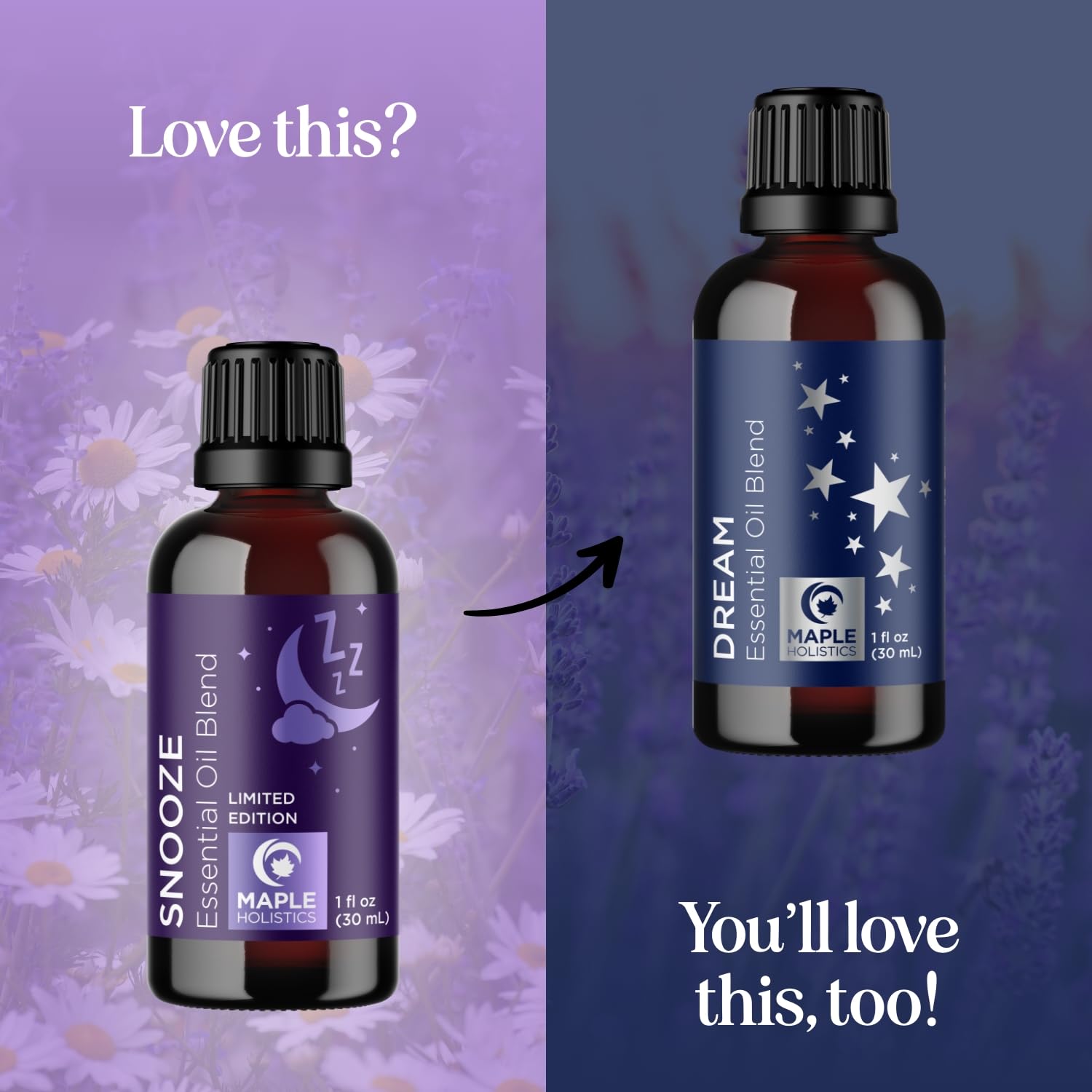Sleep Essential Oil Blend for Diffuser - Snooze Blend Essential Oil for Sleep with Roman Chamomile Maple Holistics uk supplements