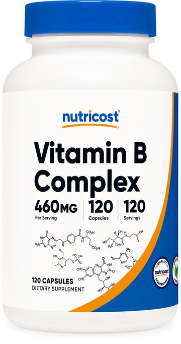 Nutricost High Potency Vitamin B Complex 460mg, 120 Capsules - with Vitamin C - Energy Nutricost uk supplements