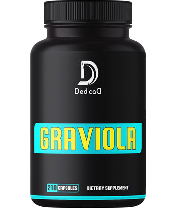 Soursop Graviola Leaves Capsules - Soursop Fruit Advanced - 210 Counts for 105 Servings DEDICAD uk supplements