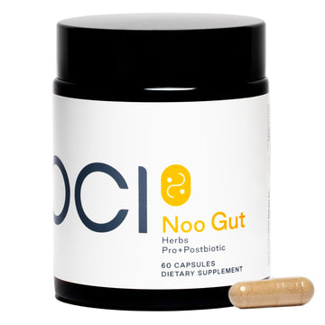 NOOCI NOO Gut, Gut + Skin: 3-in-1 Gut Health Supplement with Herbs, Probiotic & Postbiotic, Digestive Support for Bloating & Constipation, 60 Vegan Capsules NOOCI uk supplements