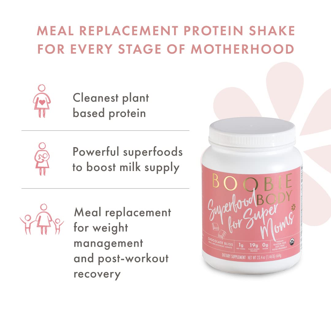 Boobie Body Organic Superfood Plant-Based Protein Shake, Chocolate Bliss, [23.4oz, 1 Tub] Boobie Brands uk supplements