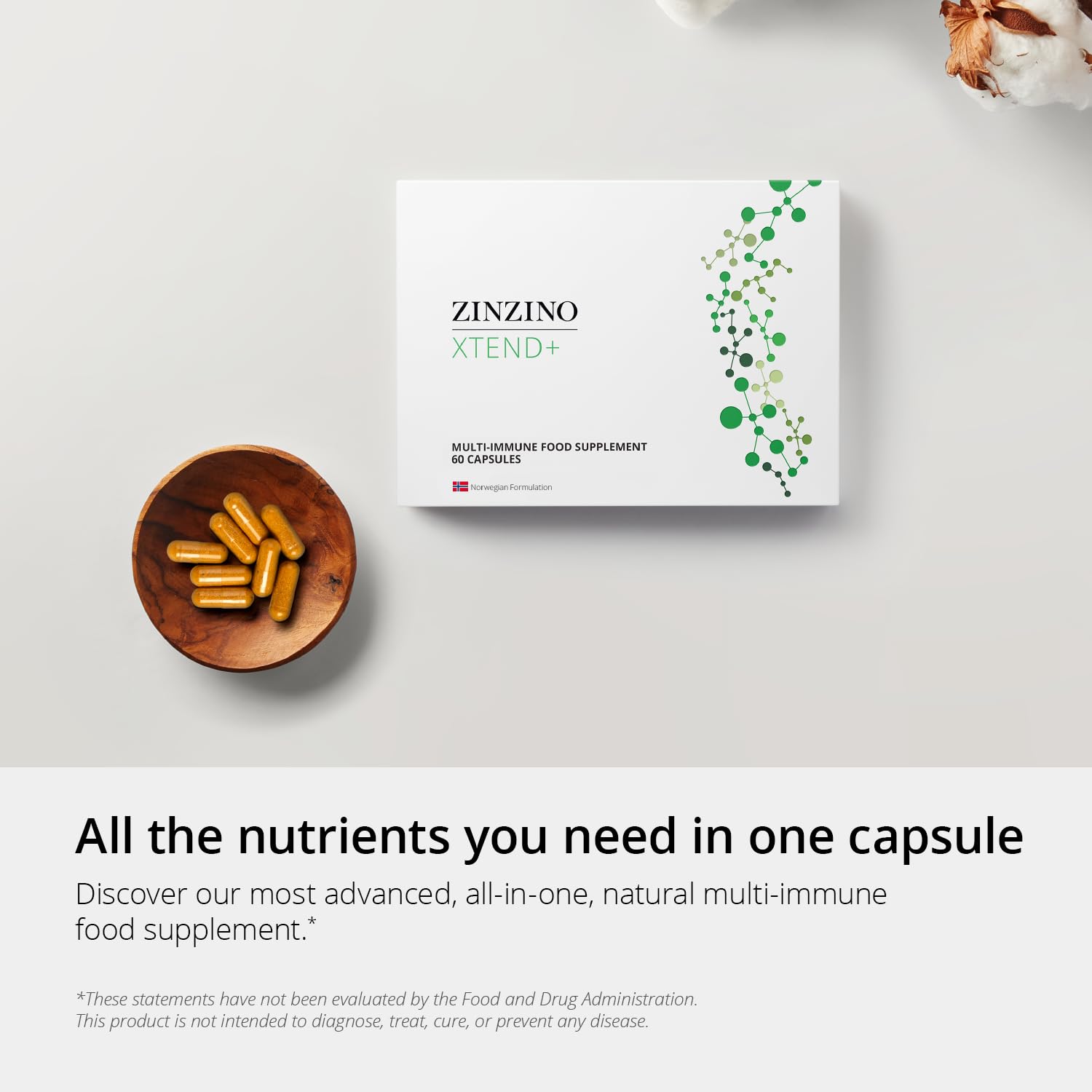 Zinzino Xtend + - Multi Immune Supplement - Essential Vitamins, Minerals & Vitamin C for Immune Support, Energy & Focus - 60 Capsules ZINZINO uk supplements