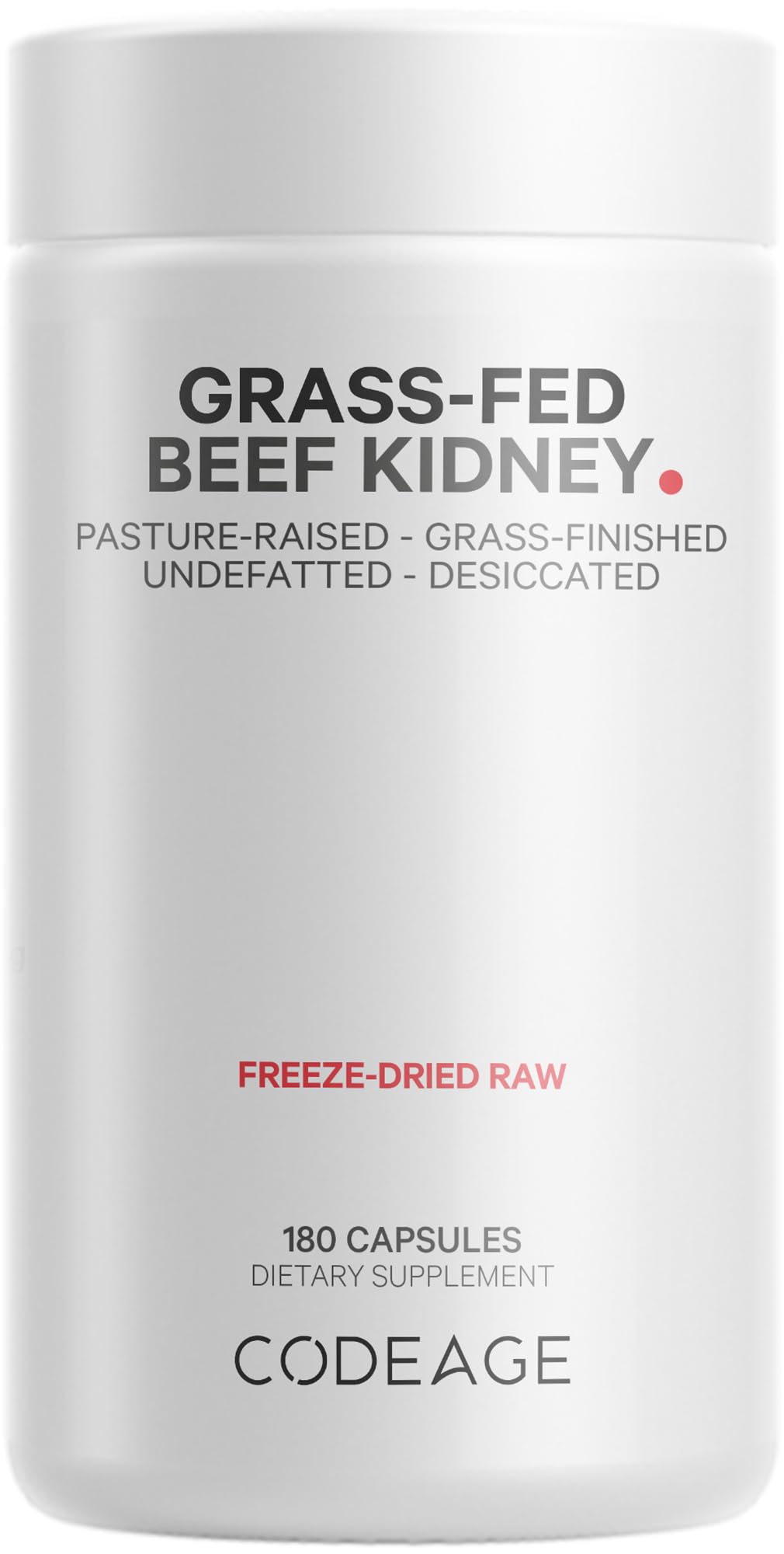 Codeage Grass Fed Beef Kidney Supplement - Freeze Dried, Non-Defatted, Desiccated Glandulars Nutrition Bovine Pills – Pasture Raised Beef Vitamins - Non-GMO -180 Capsules Codeage uk supplements