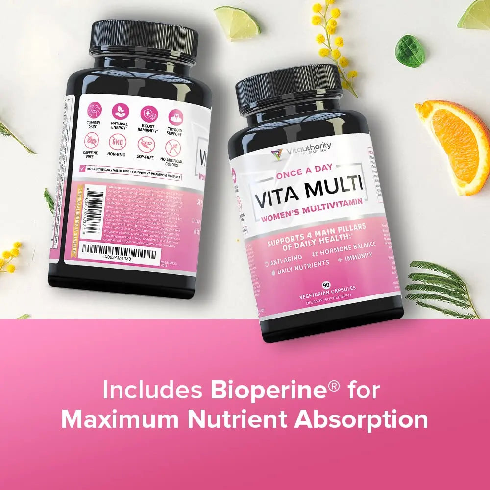 Vitauthority Multivitamin for Women Women’s Daily Multi-Vitamin Supplement with DIM, Iodine, Ashwagandha Supports Youthful Complexion Vitauthority uk supplements