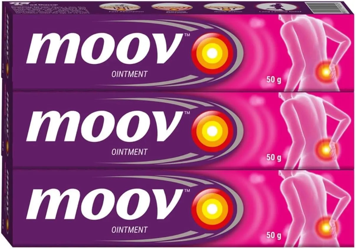 Moov Fast Quick Cream - 50g | Suitable for Back, Muscle, Joint, Knee | 100% Ayurvedic Formula | Suitable for Sports & Gym Related (Pack of 3) Generic uk supplements