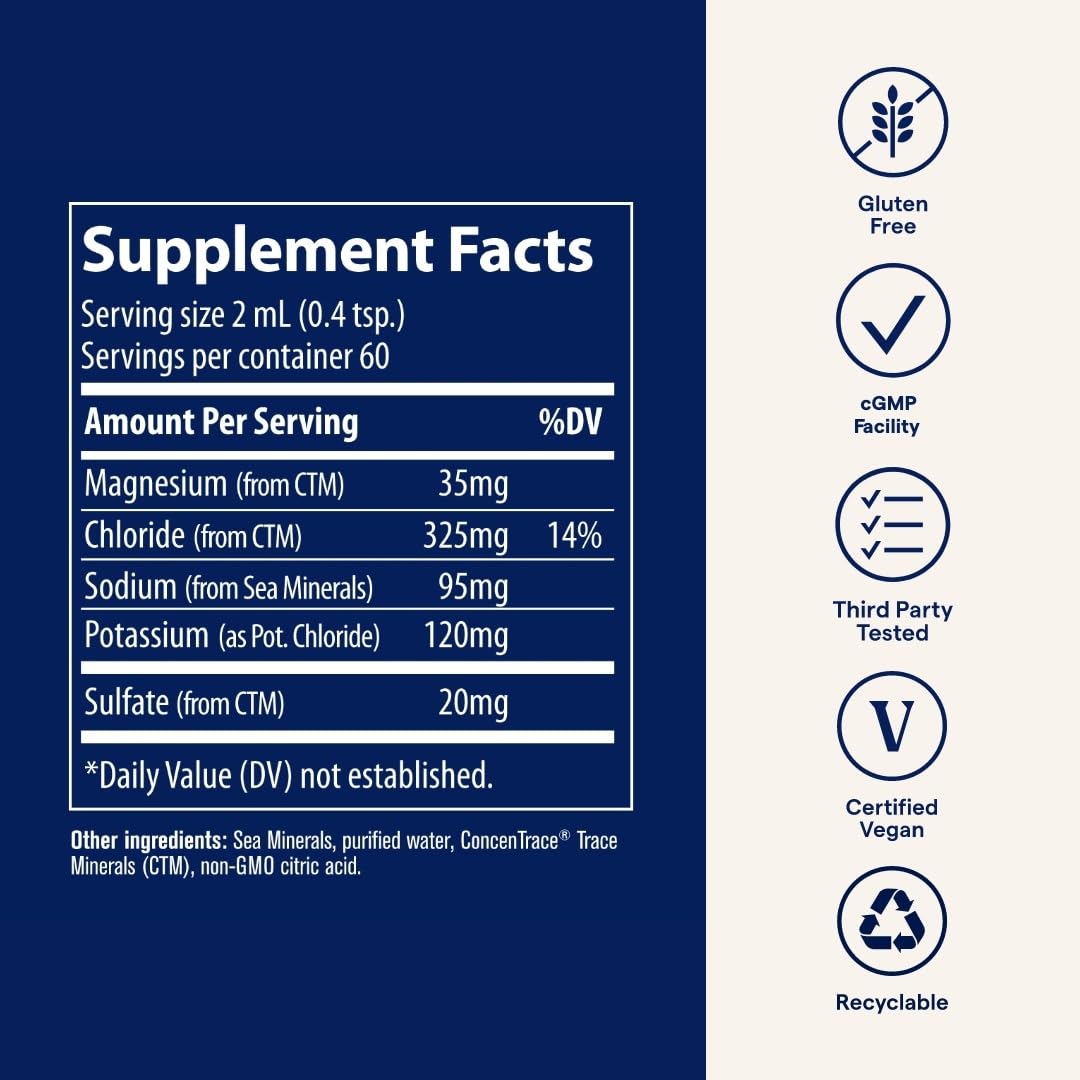 Trace Minerals NO! Muscle Cramps - Supplement for Healthy Muscle Function - Liquid Supplement - Electrolyte Balance - Endurance & Energy - Sugar-Free - 4.06 fl oz (60 Servings) Trace Minerals uk supplements