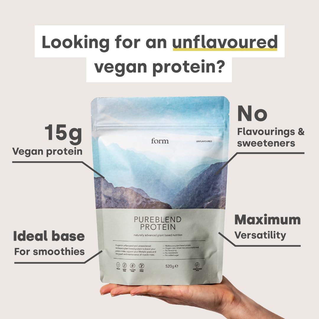 Form Pureblend Protein - Unflavoured and Unsweetened Vegan Protein Powder Form uk supplements