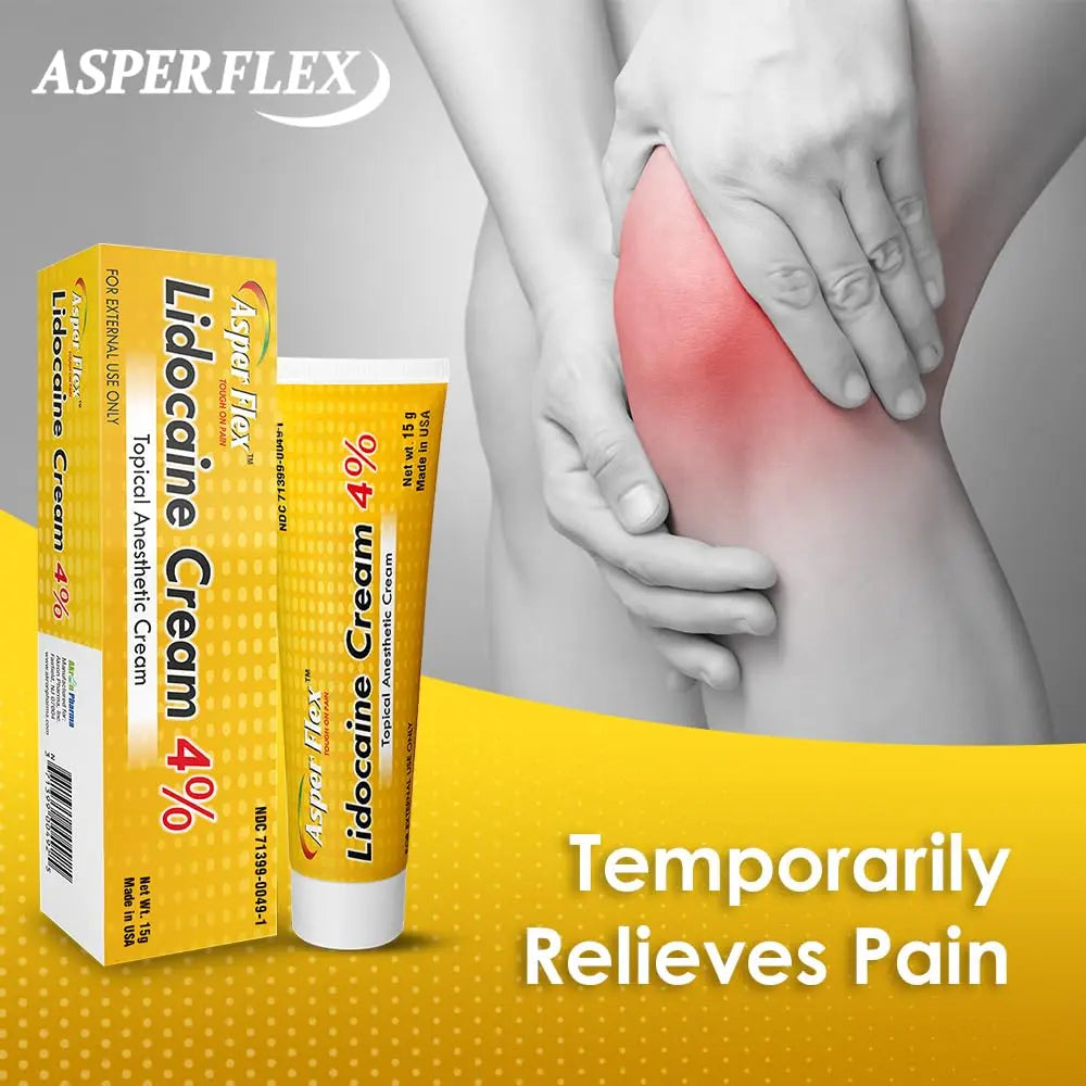 ASPERFLEX™ Lidocaine Pain Relief Cream 4% - Fast-Acting Numbing Cream for Muscle & Joint Pain, Arthritis, Backache, and More - 15G ASPERFLEX uk supplements