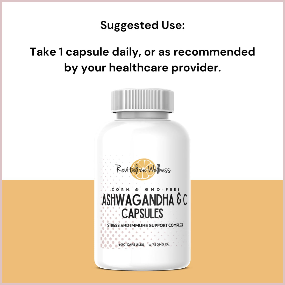 Revitalize Wellness Ashwagandha + Vitamin C Capsules | Stress and Immune Support Complex | with 550 mg Ashwagandha and 200 mg Vitamin C per Serving | 30 Servings Revitalize Wellness uk supplements