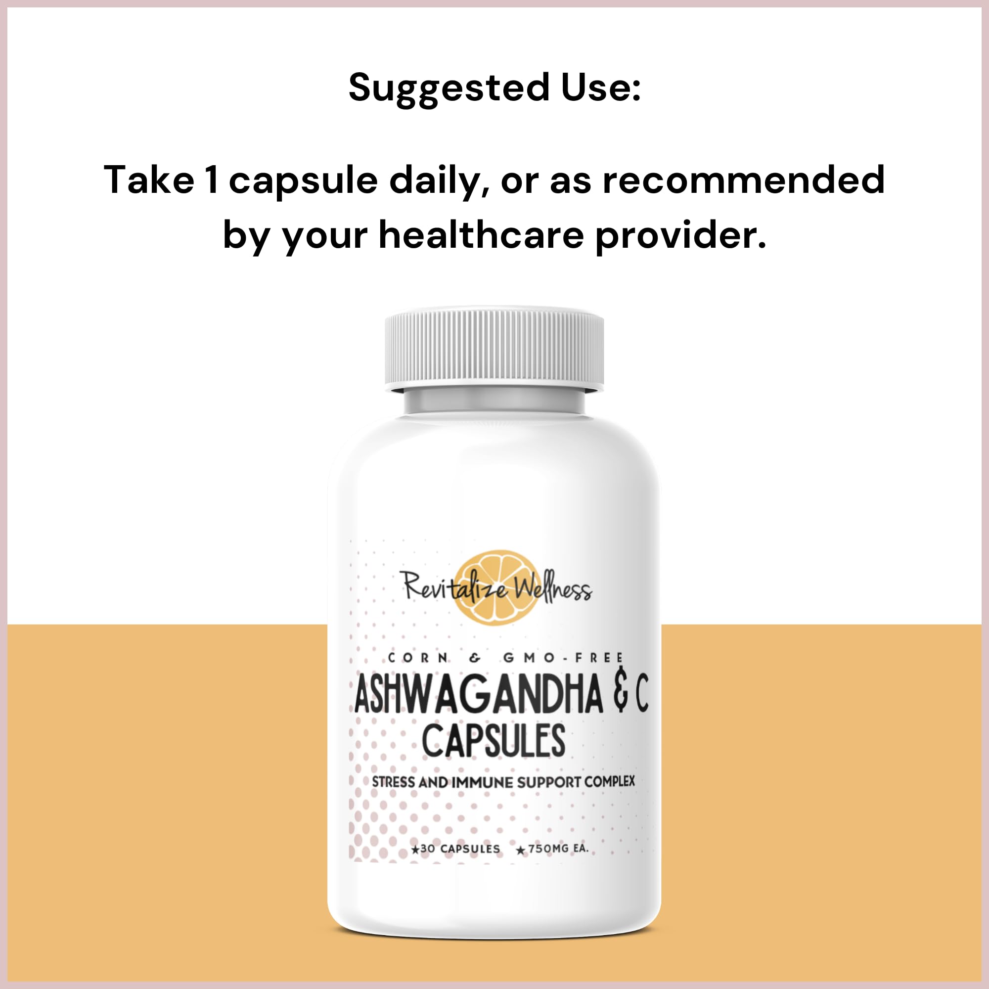 Revitalize Wellness Ashwagandha + Vitamin C Capsules | Stress and Immune Support Complex | with 550 mg Ashwagandha and 200 mg Vitamin C per Serving | 30 Servings Revitalize Wellness uk supplements