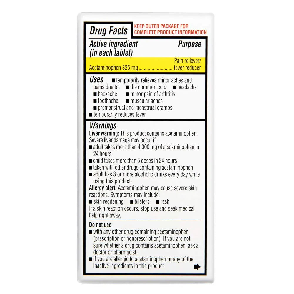 Rite Aid Regular Strength Pain Relief Acetaminophen, 325mg - 100 Tablets | Pain Reliever and Fever Reducer | Joint Pain Relief | Muscle Pain Relief | Arthritis Pain Relief | Back Pain Relief Products Rite Aid uk supplements