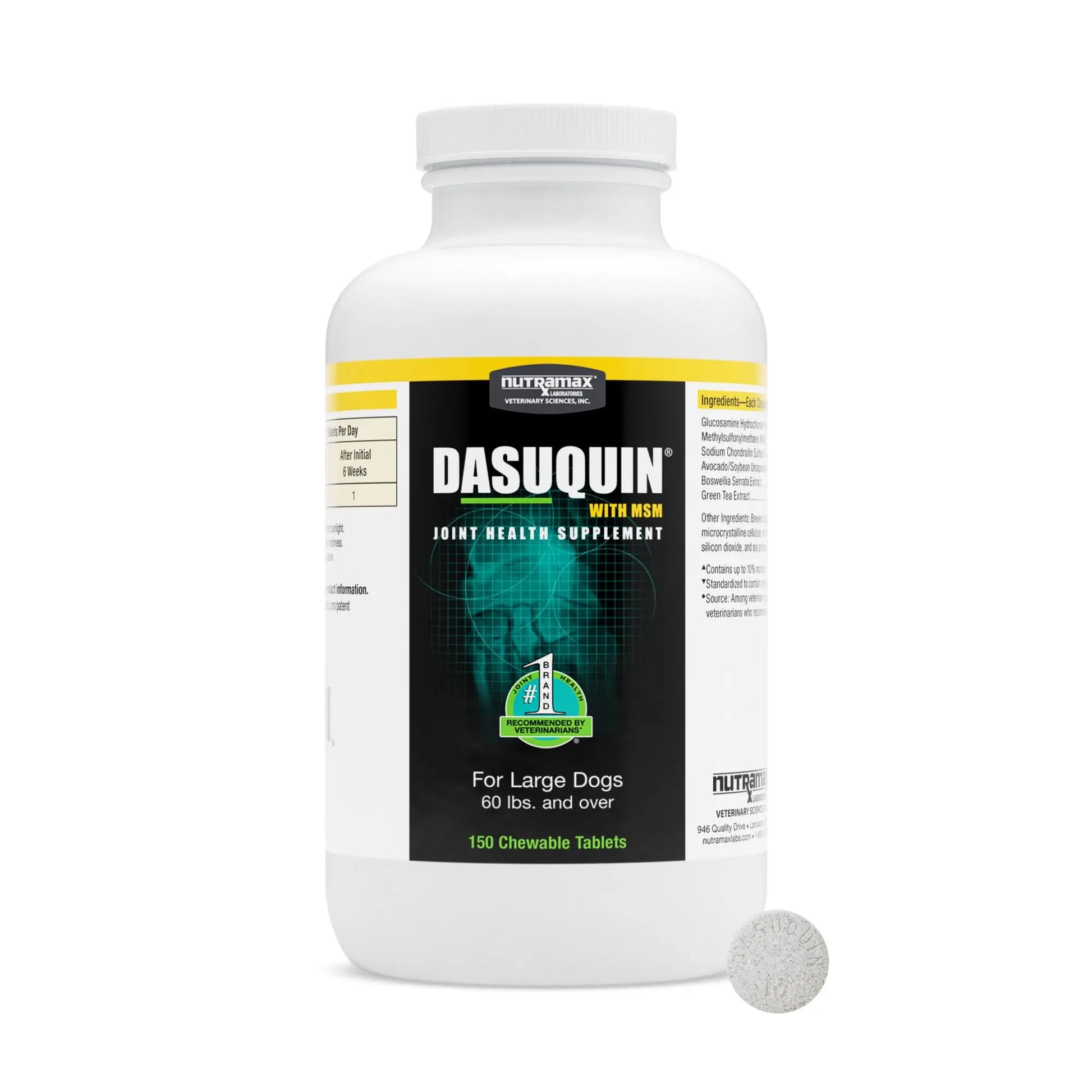 Nutramax Dasuquin for Large Dogs, Joint Health Supplement, Contains Glucosamine for Dogs, Plus Chondroitin, ASU, MSM and More, Supports Healthy Joints, Chewable Tablets, 150 Count Nutramax Laboratories uk supplements