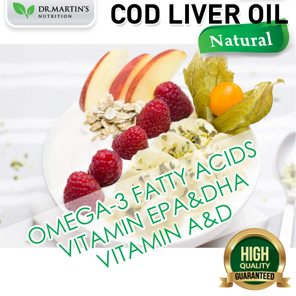 COD Liver Oil | 300 Softgels | Natural Source of Omega 3 Fatty Acids | Triple Strength | Best Immune Health, Healthy Bones & Muscle Dietary Supplement | DR. MARTIN'S NUTRITION uk supplements