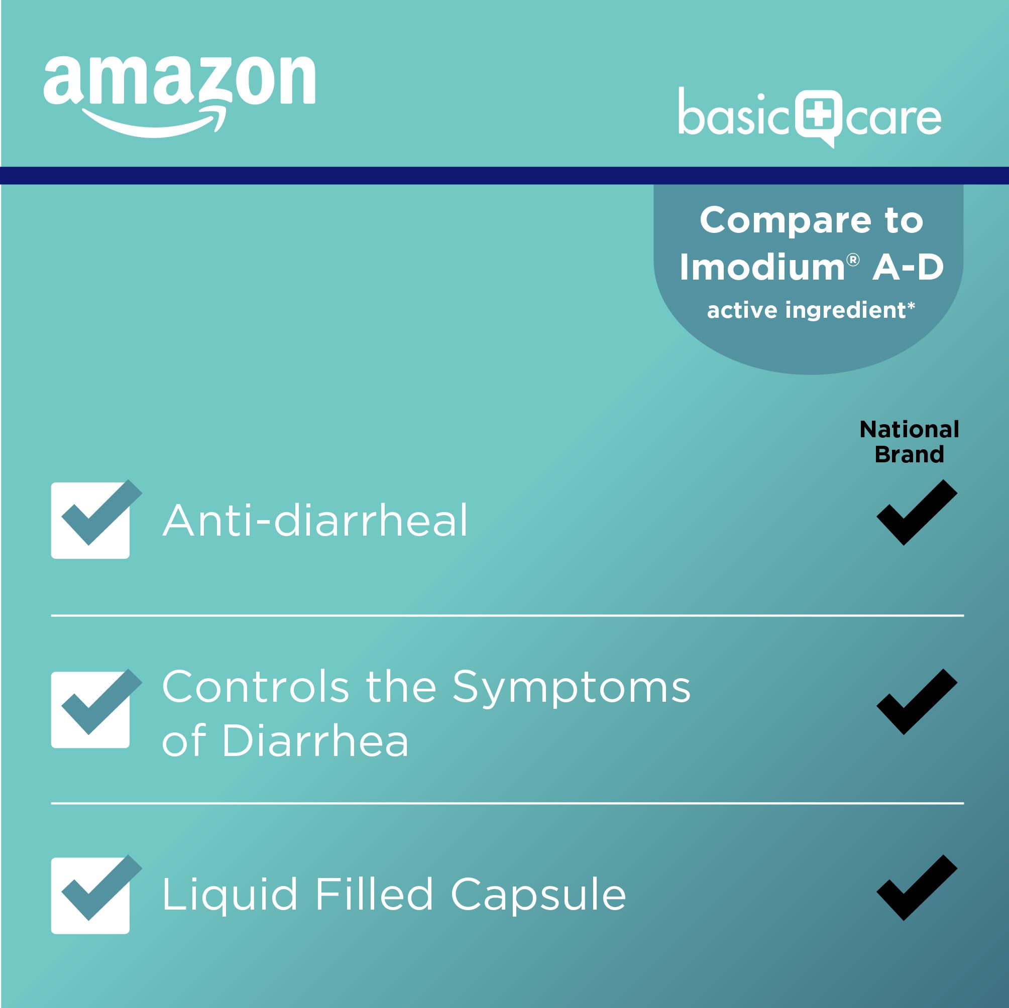 Amazon Basic Care Loperamide Hcl 2 Mg Softgels, Anti-Diarrheal, Easy to Swallow, Controls Symptoms of Traveler's Diarrhea, 24 Count Amazon Basic Care uk supplements