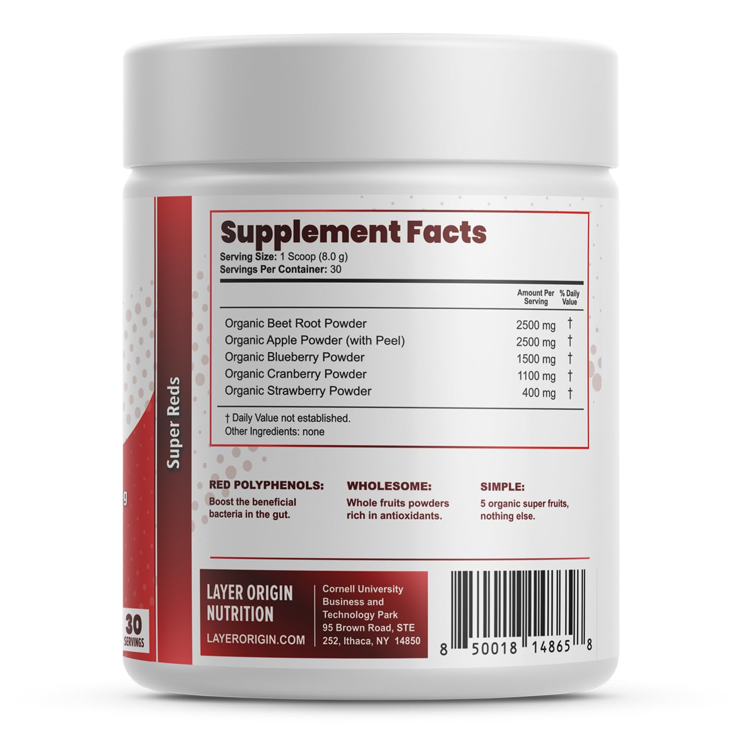 Layer Origin Simple Reds - Organic Red Polyphenols Whole Fruit Powder | Five Real Whole Fruits | 30 Servings Layer Origin uk supplements