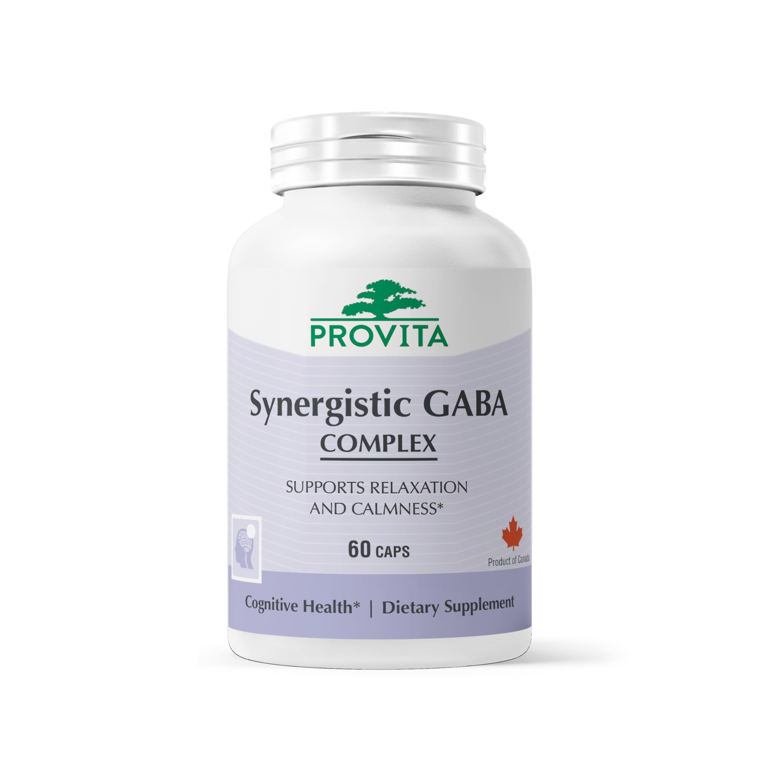 PROVITA Synergistic GABA Complex | GABA Supplement | with B6 & Glutamic Acid | Stress Relief Supplement | Mood Support | Relaxation & Calmness | Brain Support | Mood Enhancer | 60 Veg Capsules PROVITA uk supplements