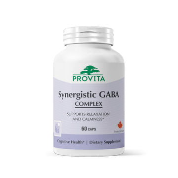 PROVITA Synergistic GABA Complex | GABA Supplement | with B6 & Glutamic Acid | Stress Relief Supplement | Mood Support | Relaxation & Calmness | Brain Support | Mood Enhancer | 60 Veg Capsules PROVITA uk supplements
