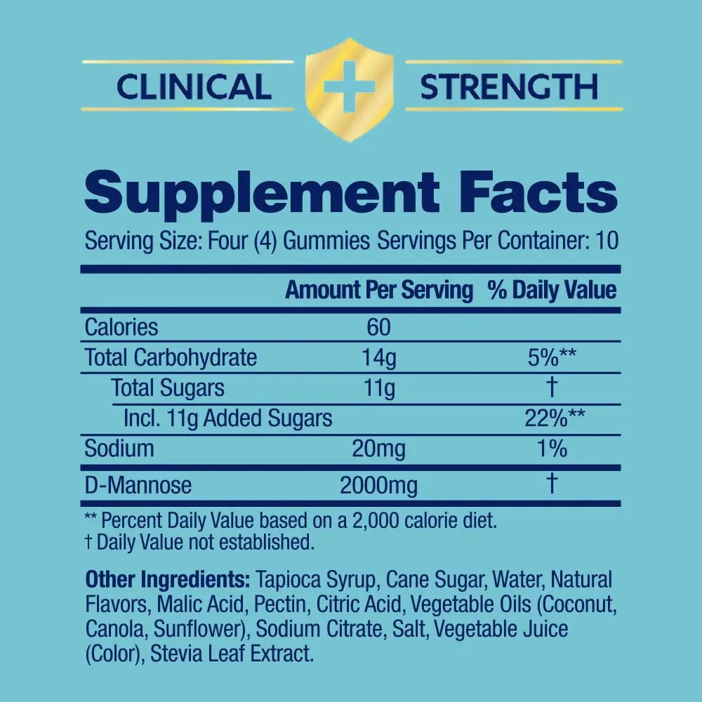 AZO D Mannose Urinary Tract Health Gummies, 40 Count, Clinical Strength 2000mg, Helps Cleanse, Flush & Protect, No.1 Pharmacist Recommended Brand, Vegan Tangy Citrus Blast Flavor, Non-GMO, Gluten Free AZO uk supplements
