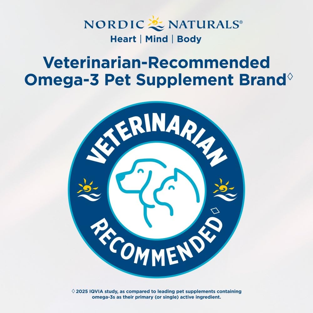 Nordic Naturals Omega-3 Pet, Unflavored - 16 oz - 1380 mg Omega-3 Per Teaspoon - Fish Oil for Large to Very Large Dogs with EPA & DHA - Promotes Heart, Skin, Coat, & Immune Health Nordic Naturals uk supplements