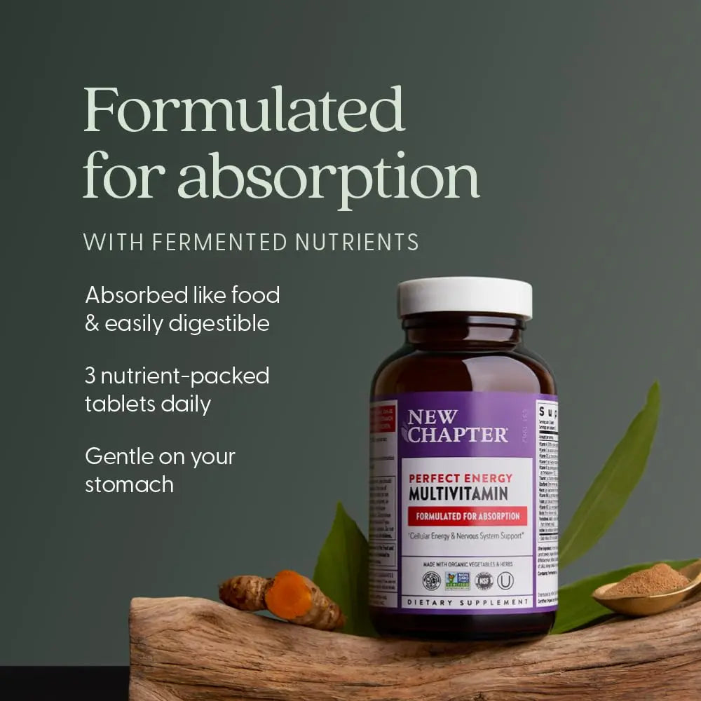 New Chapter Energy Supplement - Perfect Energy Multivitamin for Balanced Energy + Stress Support with B Vitamins + Vitamin D3 New Chapter uk supplements