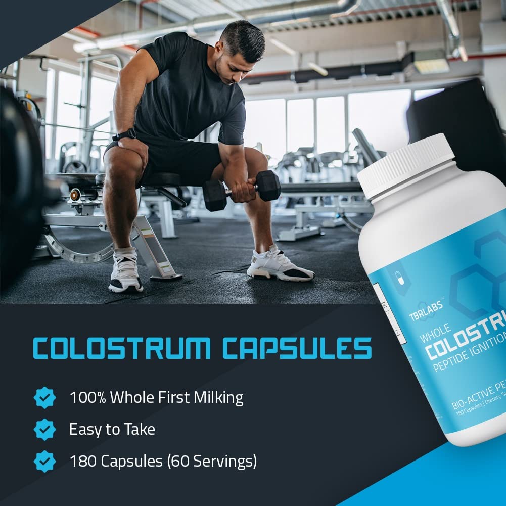 TBR Labs Pure Bovine Colostrum 180 Capsules - Antibiotic and Hormone Free - USA Source TBR Labs uk supplements