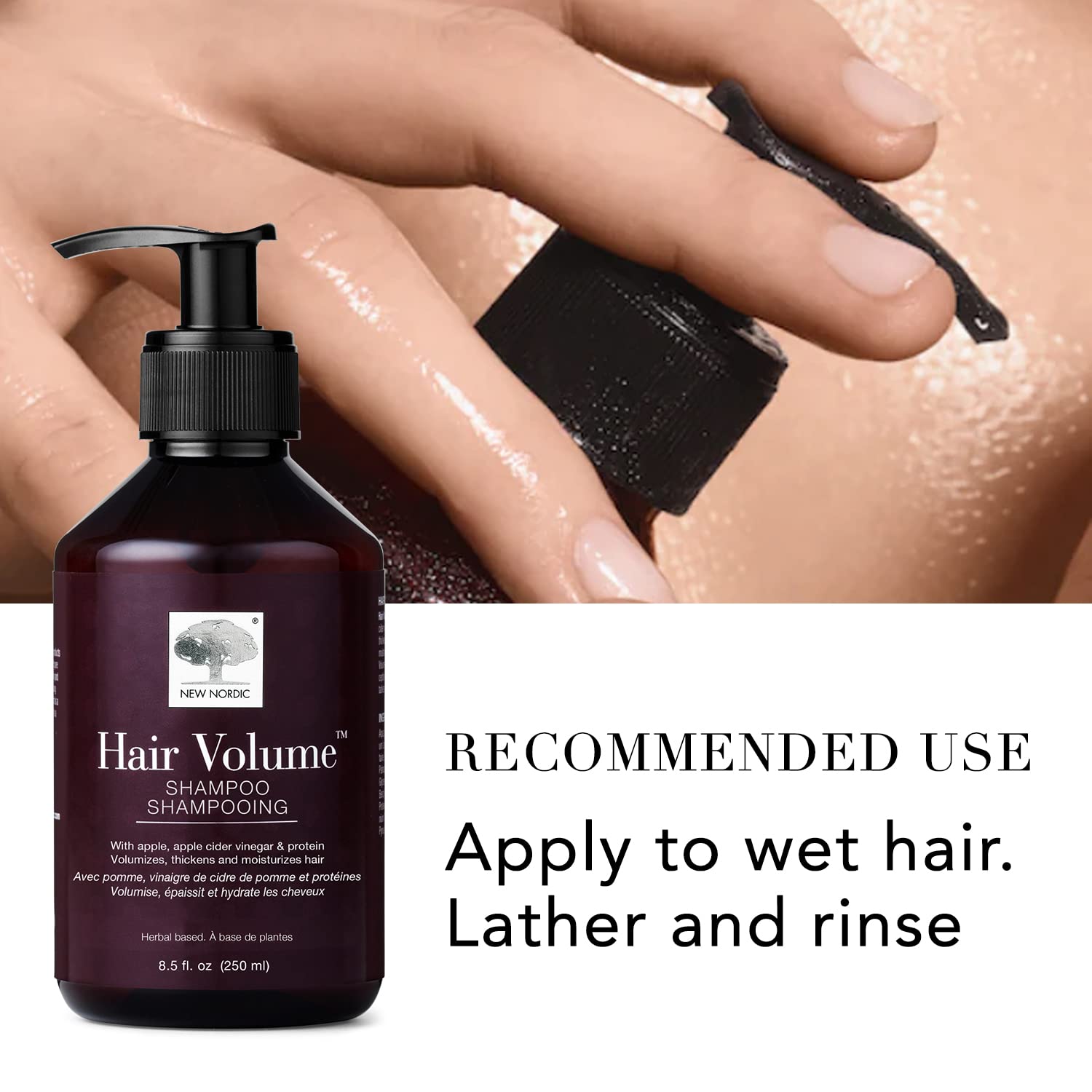 New Nordic Hair Volume Shampoo 250ml - Herbal Volumising Shampoo For Dry Damaged Hair - Suitable for Men and Women NEW NORDIC uk supplements