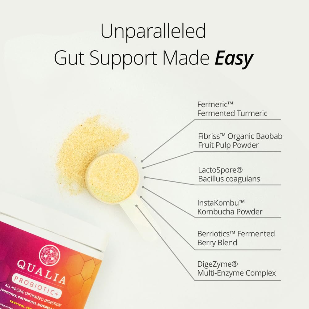 Qualia Probiotic - 28 Science-Backed Spore Probiotics, Prebiotics, and Postbiotics. Total Gut Support. Soothes Digestive discomfort. Ethically sourced. Promotes Akkermansia Growth. 1 Month Supply QUALIA LIFE SCIENCES uk supplements