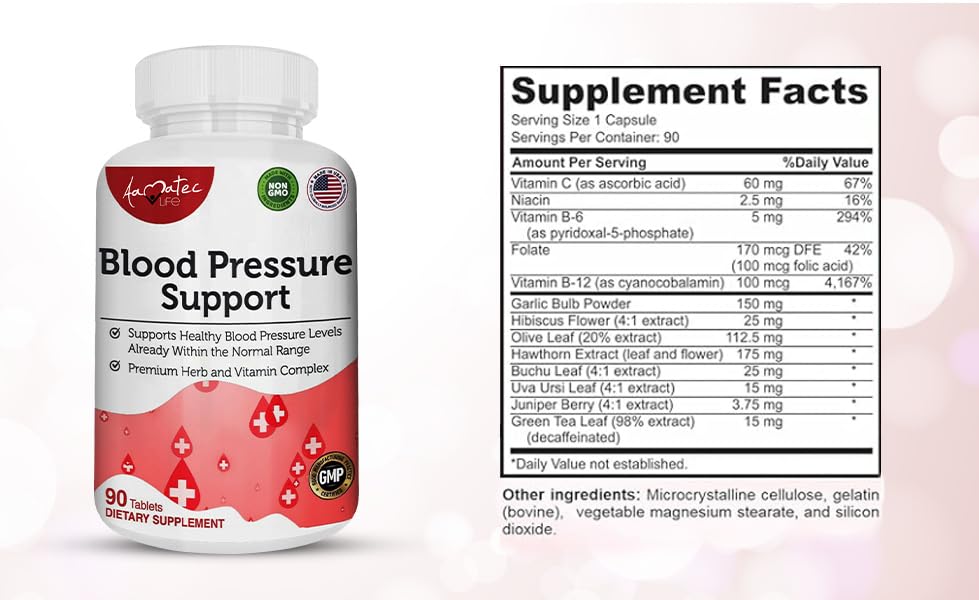 AAMATEC LIFE Blood Pressure Support Supplement 90 Capsules AAMATEC LIFE uk supplements