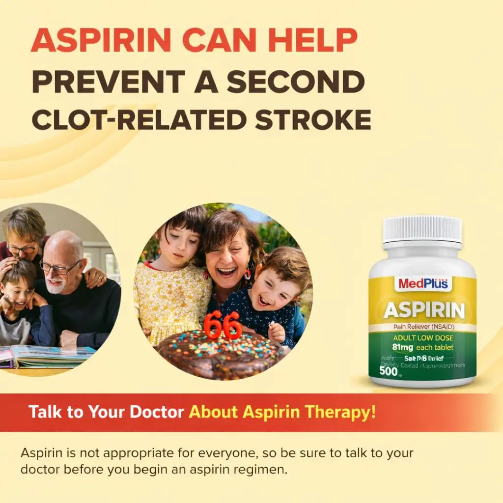 MedPlus Low Dose Aspirin 81 mg - 500 Tablets | Enteric Coated | Pain Reliever for Minor Aches and Pains, Fever Reducer - Made in USA MedPlus uk supplements