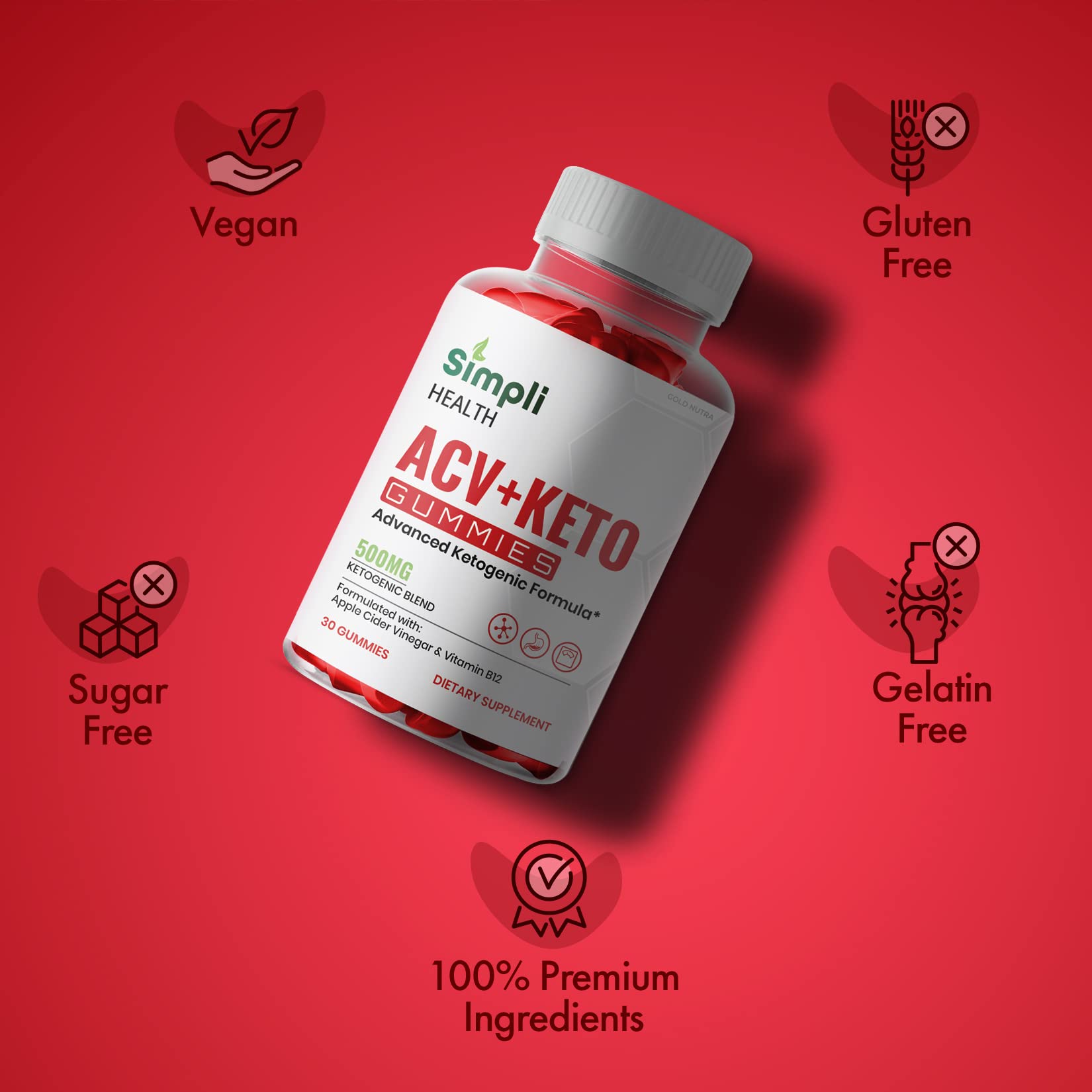 (3 Pack) Simpli Health ACV Keto Gummies, Maximum Strength Gold Nutra uk supplements