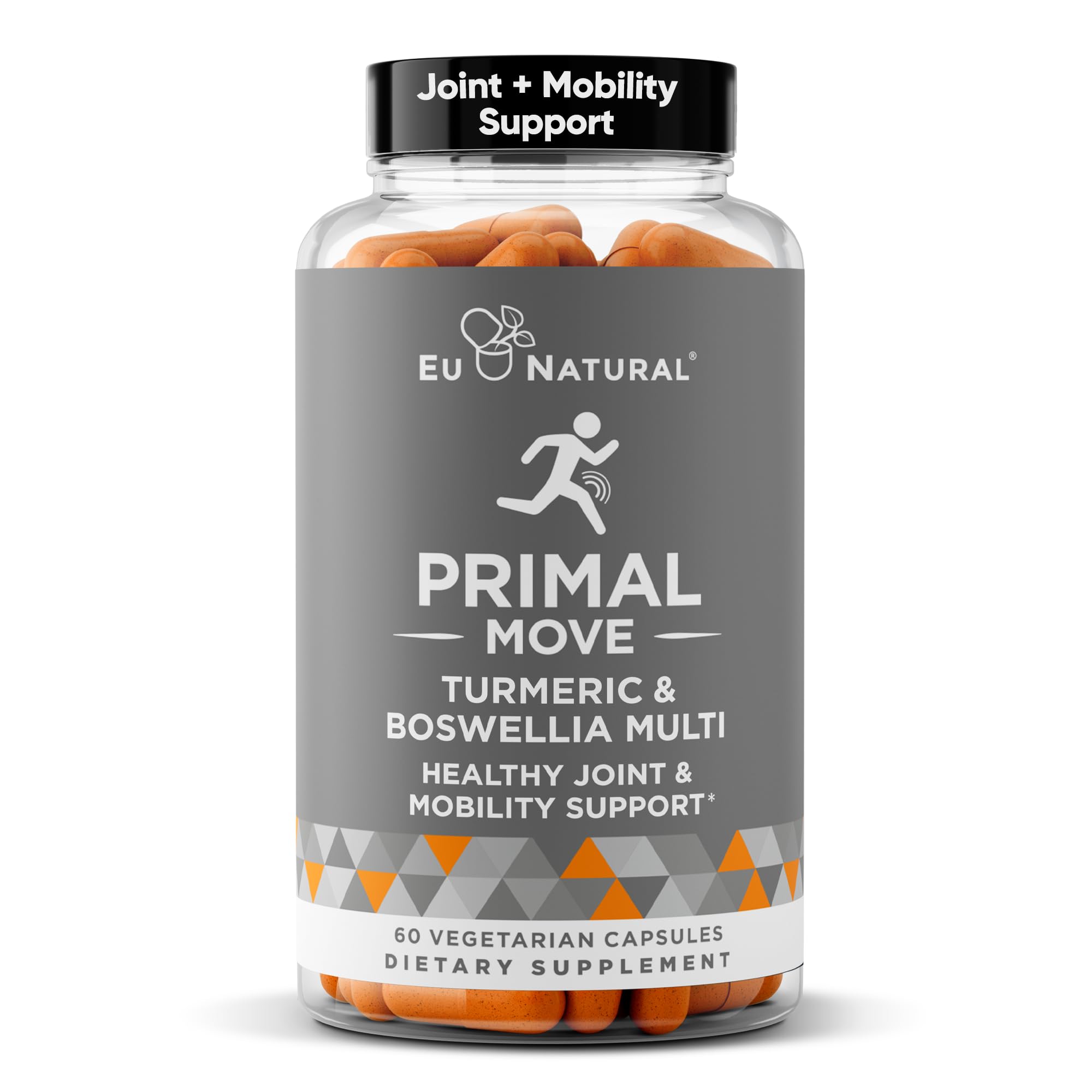 Primal Joint & Mobility Support - Advanced Joint Support Supplement for Women and Men - Turmeric, Boswellia, Ginger and Boron for Whole-Body Flexibility, Joint Health & Comfort - 60 Veg Soft Capsules Eu Natural uk supplements