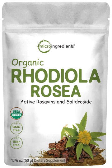 Micro Ingredients Organic Rhodiola Rosea Root Extract, 50g Powder | Adaptogenic Herb Micro Ingredients uk supplements