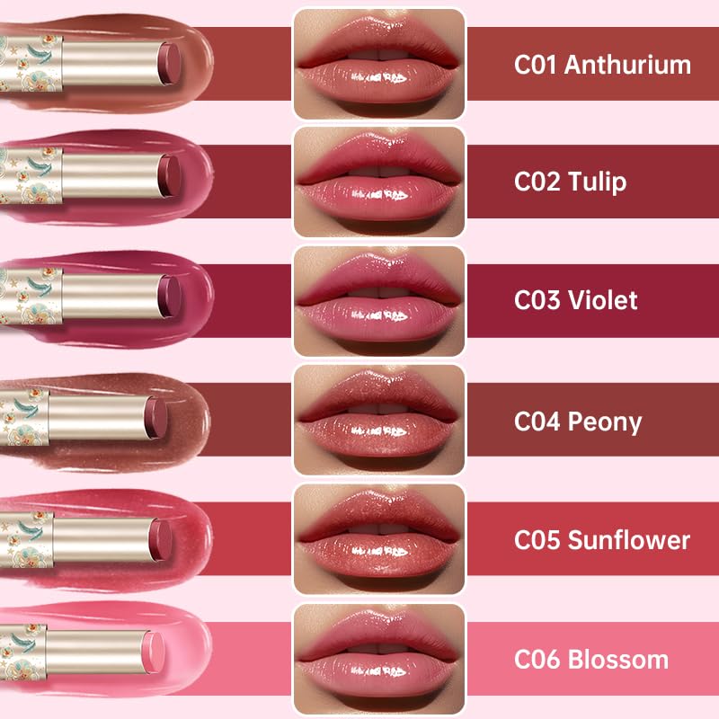 CATKIN Glossy Lip Balm Ultra Hydating Glow Lip Tinted Jelly Plump Melting Balm Shea Butter Repair Soothing For Dry Lips Dewy Finished 0.12 oz C05 SUNFLOWER Catkin uk supplements