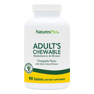 Natures Plus Adult's Chewable Multivitamin - 90 Vegetarian Tablets - Pineapple Flavor - Natural Whole Foods Supplement for Overall Health, Energy NaturesPlus uk supplements