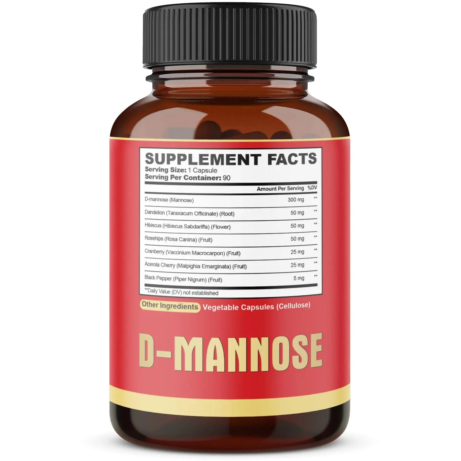 agobi D-Mannose Capsules - 7 Herbs with Cranberry, Dandelion, Hibiscus and More - Support Flush Impurities and Urinary Tract Health - 90 Vegan Capsules 3-Month Supply agobi uk supplements