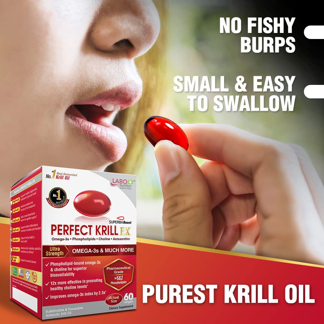 LABO Nutrition Perfect Krill EX, The Purest Ultra Strength Antarctic Krill Oil, Highest Phosph LABO Nutrition uk supplements