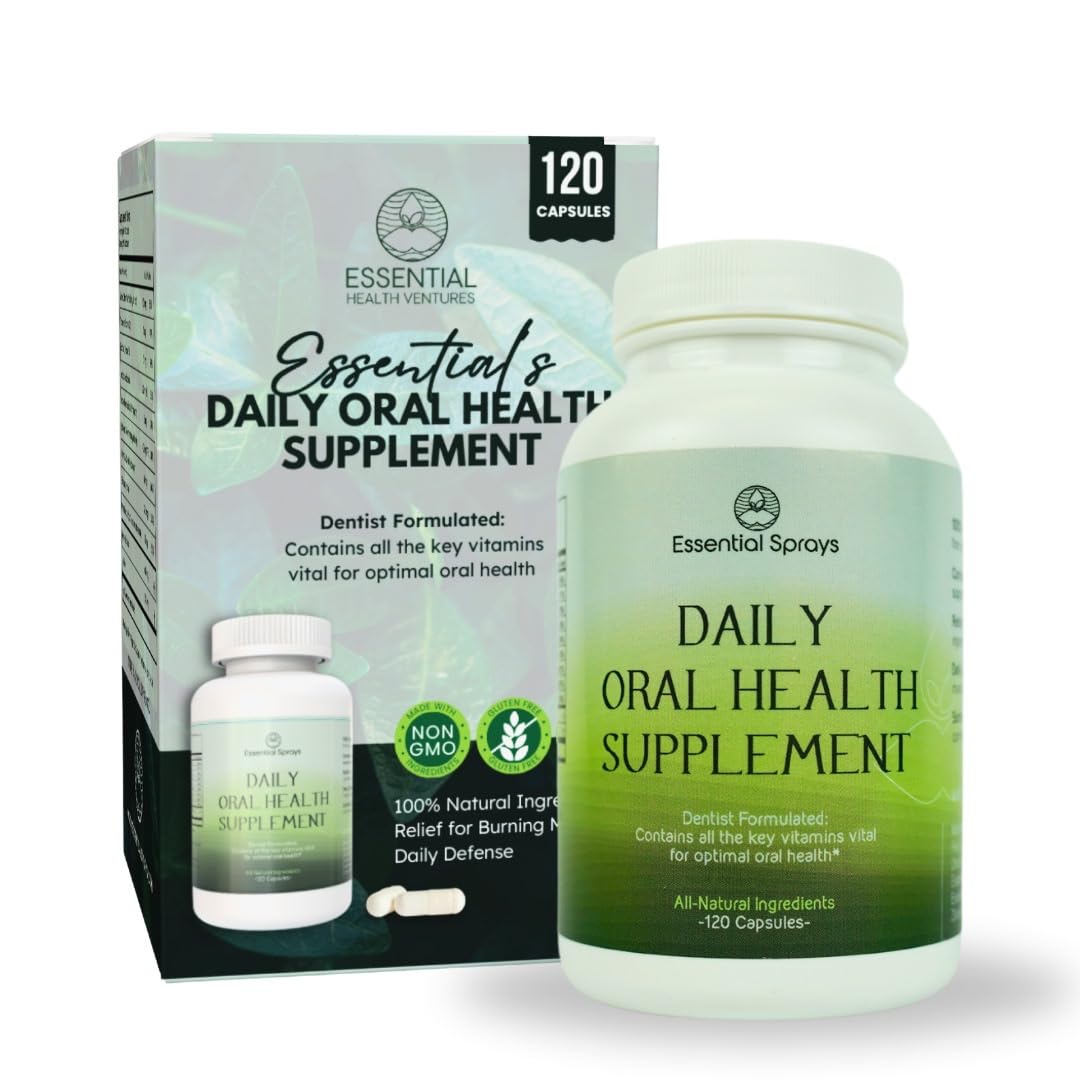 Essential Sprays Daily Oral Health Supplement - 30 Servings - Dentist Formulated Advanced Holistic Approach with L-Lysine, Niacin, Thiamin, & Vitamins for Men & Women Essential Sprays uk supplements