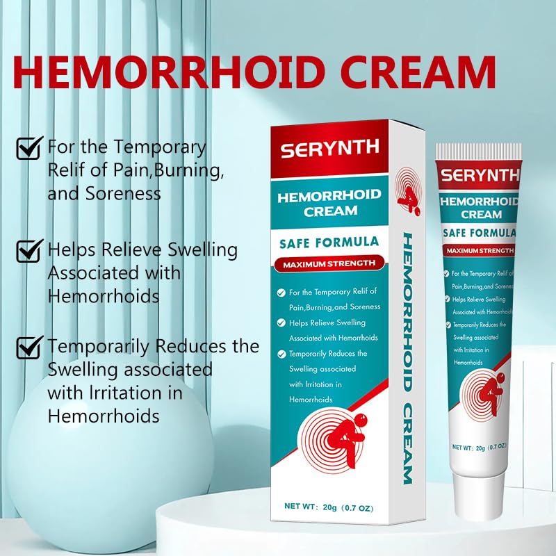 SERYNTH Hemorrhoid and Anal Fissure Ointment, Hemorrhoid Treatment, Fast Relief from Swelling, Pain, Itching, Burning (20g) SERYNTH uk supplements