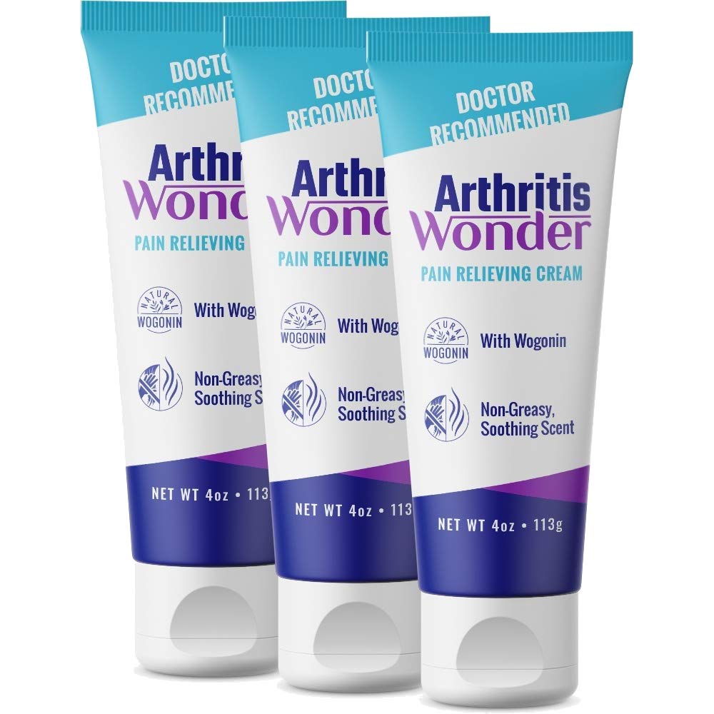 Arthritis Wonder Pain Relief Cream, 4 oz – Arthritis Pain Relief Cream for Hand, Knee, Foot and Wrist Joints – Fast-Acting, Deep Penetrating, Non-Greasy Formula with Natural Wogonin - 3 Pack Arthritis Wonder uk supplements
