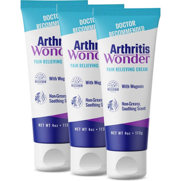 Arthritis Wonder Pain Relief Cream, 4 oz – Arthritis Pain Relief Cream for Hand, Knee, Foot and Wrist Joints – Fast-Acting, Deep Penetrating, Non-Greasy Formula with Natural Wogonin - 3 Pack Arthritis Wonder uk supplements