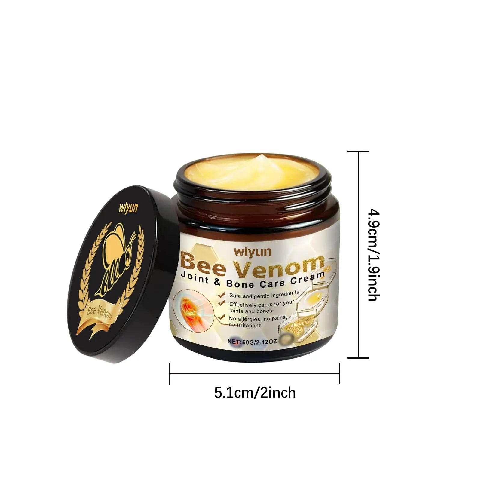 JOYVOIDX Bee Venom Joint Cream with with Glycerin & Lemon Extract, Helps Soothe Joint & Muscle Discomfort, Intense Moisturizing,Provides Cooling Sensation, Non-Greasy Fast Absorbing Formula,2.12 oz JOYVOIDX uk supplements