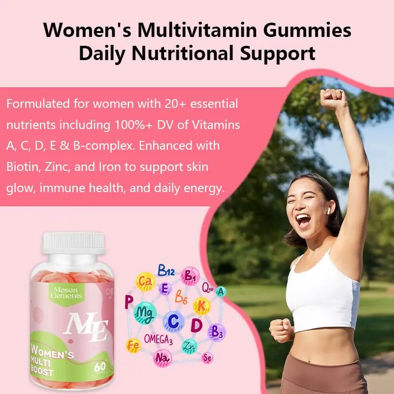 Methylated Multivitamin for Women Gummies，Inositol, Folate, Vitamins A C D3 E B12 K2, Herbal & Mineral Blend, Daily Vegan Gummy MOSEA ELEMENTS uk supplements