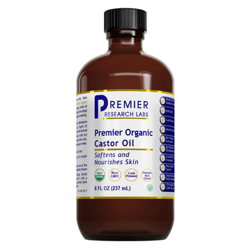 Premier Research Labs Organic Castor Oil for Face - Cold Pressed 100% Pure Castor Oil for Hair Growth, Skin & Body, Hexane Free - 8 Oz Bottle Premier Research Labs uk supplements