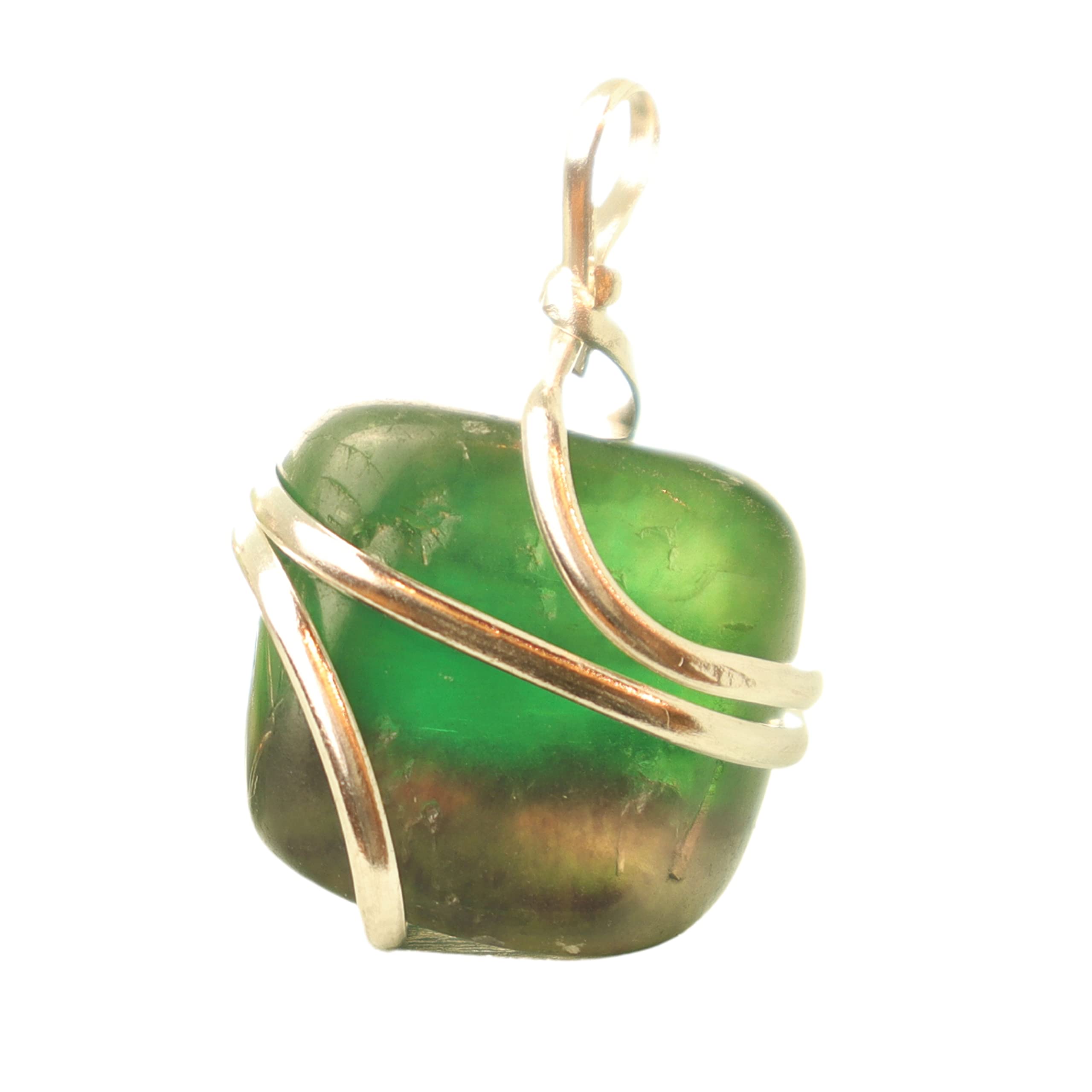 Shelf and Stone Rainbow Fluorite Wire Wrapped Pendant - Dark Hued Fluorite Crystal Necklace Shelf and Stone uk supplements