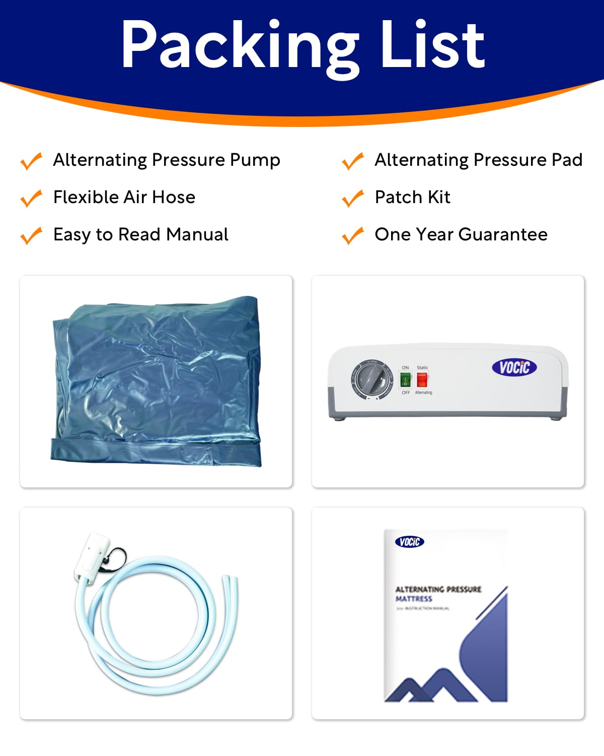VOCIC Alternating Air Pressure Mattress Pad-with Micro Air Holes & Sleep Mode-Bed Sore VOCIC uk supplements